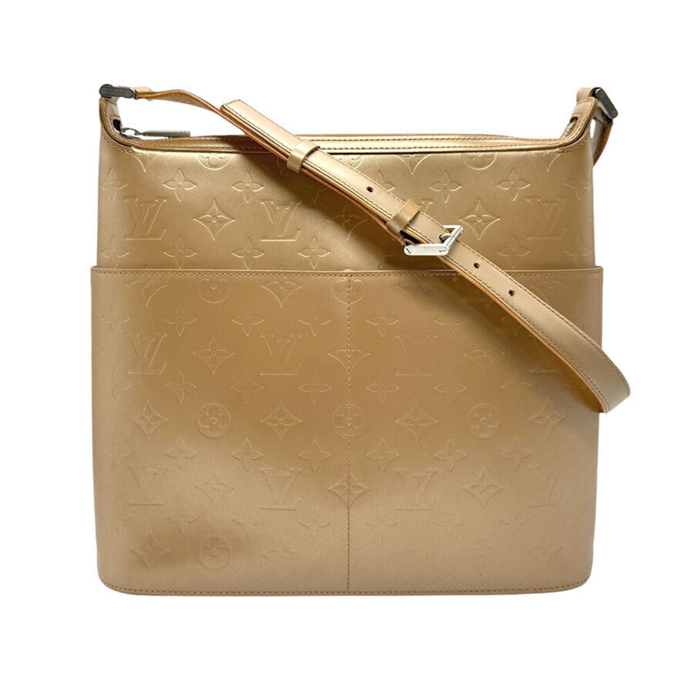 Louis Vuitton Monogram Matte Sutter Shoulder Bag Canvas Leather Beige Silver